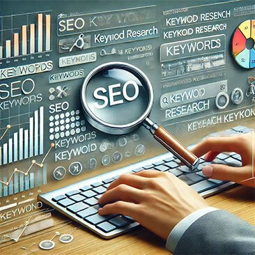 A detailed visual representation of SEO keywords and their role in optimizing content for search engines.